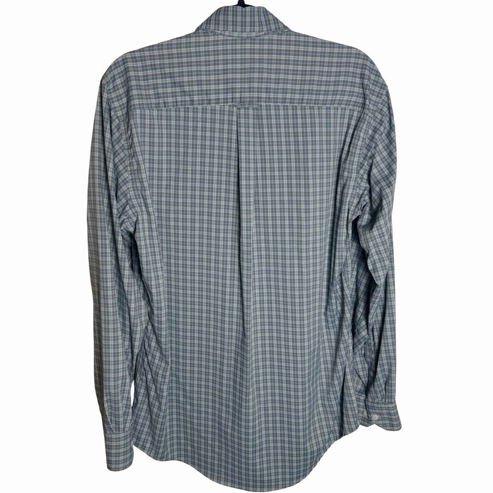 Onward Reserve Shirt Mens Large Blue Plaid Nylon Stretch Tailored Fit Button-Up - Picture 2 of 10